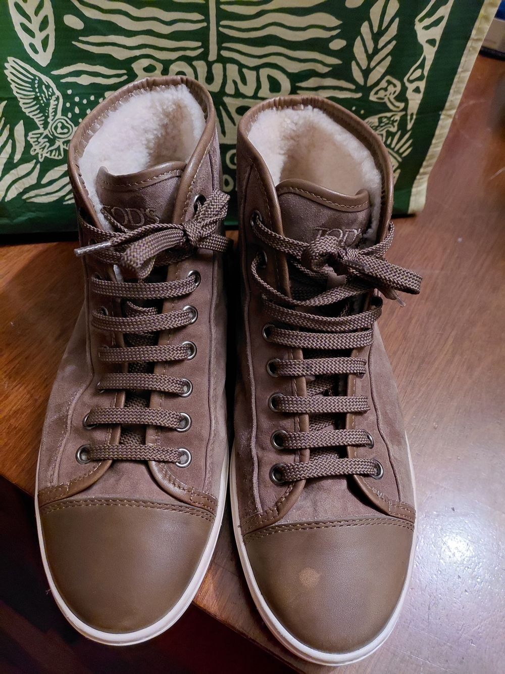TOD'S Women’s Sport Cassetta High-Top Suede Boot Sneakers Size 38.5